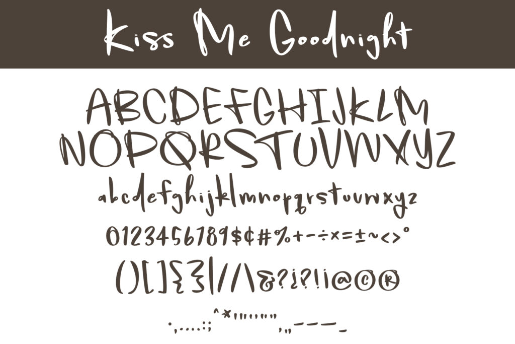 Kiss Me Goodnight Regular Letters