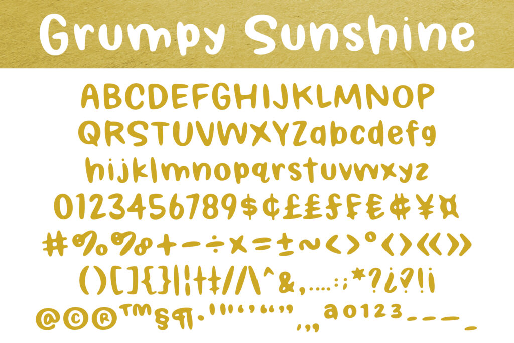 Grumpy Sunshine Regular Letters